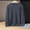 Suéter de cachemira estilo bebé para hombre, cuello alto medio, color liso, tejido grueso, casual y apto para negocios, capa base suave y cómoda