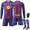 2526 Uniforme de Fútbol de Casa de Manga Larga del Barcelona No. 10 Camiseta Yamal No. 9 Lewandowski Set Nuevo de Invierno Otoño