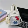 Bolso de Hombro de Gran Capacidad Ins Bolsa de Dolor Bidimensional Linda Transparente para Niña Estudiante Bolso Cruzado Estilo Preppy Bolso de Mano
