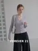 Suéter de Punto de Manga Larga con Botones y Cuello en V Morado Eterno para Mujer Otoño 2026 Abrigo Cárdigan Top Ajustado