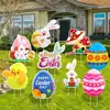 2027 El letrero exterior de Pascua más vendido de Amazon con conejo y huevos Letrero de jardín Feliz Pascua
