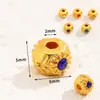 Contas Espaçadoras de Diamante Microincrustadas em Forma de Cubo de Açúcar Martelado Estilo Chinês Dourado Antigo, Lua, Estrela, Coração Contas Soltas para Acessórios de Miçangas DIY