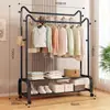 Arara de chão para uso no quarto, armazenamento doméstico para pendurar roupas, suporte simples para secar e pendurar roupas, cabide dobrável para ambientes internos, atacado