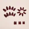 Comércio Exterior Simples Retrô Roxo-Vermelho Elegante Realçador de Branco Europeu e Americano Unhas Destacáveis Usáveis 24 Peças Unhas de Pressão