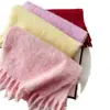Cachecol de Lã com Cavalo-Marinho para Mulheres, Versátil, de Alta Qualidade, Cachecol Quente Espessado, Cachecol de Cor Pura, Novo Xale de Outono e Inverno