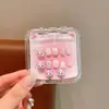 Novas Unhas Infantis Removíveis Vestíveis na Caixa para Meninas, Adesivos de Unha Removíveis, Adesivos de Unha Exquisitos de Desenho Animado, Peças de Unha