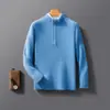 Nuevo suéter de lana grueso de otoño e invierno, 100% lana, tejido de punto de lana pura para hombre, transfronterizo