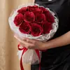Ramo de Flores Artificiales Aromaterapia Flor Eterna para Novia, Ramo de Rosas para San Valentín, Flores de Jabón, Regalo Decoración Festival Qixi, Recuerdo