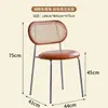 Cadeira de Jantar de Rattan Estilo Trendy Ins Internet Cadeira com Encosto para Mesa de Casa Mesa de Escrita Cadeira Simples de Luxo Leve para Reunião Negociação Lazer