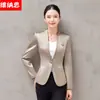 Traje de Otoño para Viajar, Corte Ajustado para Mujer, Blazer Pequeño OL, Venta al por Mayor Transfronteriza Europea y Americana, Blazer de Manga Larga con Caída, Corte Ajustado para Mujer