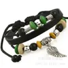 Pulsera de cuero genuino de suministro a largo plazo, pulsera de cuero con cuentas de piel de vaca, joyería de cuero, soporte para venta al por mayor y al por menor, pedido en línea