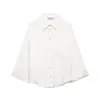 Atacado Transfronteiriço Primavera 2026 Nova Moda Feminina Solta Estilo Europeu e Americano Camisa de Manga Larga Manga Longa para Mulheres em Marrom