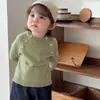 Roupas de bebê estilo coreano para outono e inverno, blusas de tricô estilosas com gola redonda para meninos e meninas, suéteres infantis, roupas versáteis de outono