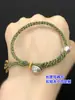 Plata pura s999 Retro Amarillo Dios de la Riqueza Koi Cabeza de Botón Cuerda de Mano Trenzada Pulsera Collar Accesorios hechos a mano diy