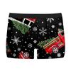 Cueca Masculina Estampada de Natal Nova Respirável Confortável Boxer de Seda de Leite Boxer com Estampa Digital de Seda de Leite