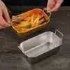 Cesta para Snacks de Acero Inoxidable Estilo Coreano con Asa, Cesta Dorada para Snacks Estilo Americano, Cesta para Pollo Frito, Contenedor de Plato para Comida Frita