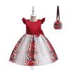 Vestido infantil de manga voladora con estampado de lunares cosplay vestido de Navidad niña de las flores boda niña pequeña vestido de princesa