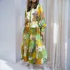 Moda Feminina Nova Outono 2026: Vestido Longo Estampado Europeu e Americano para Exportação, Vestido Casual Estiloso para Férias
