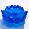Base de lâmpada de manteiga para uso doméstico, castiçal de lótus de cristal colorido, lâmpada sempre acesa, lâmpada de oferenda, lâmpada budista, ornamento de lâmpada para salão budista