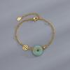 Pulsera Ping An Buckle ins Nueva Pulsera de Cobre Jaspe Hotan Chino Estilo Nacional Vintage para Ganar Dinero Este Año de la Vida Pulsera