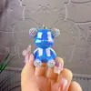 Urso Personalizado Cravejado de Diamantes Urso Colorido com Galvanoplastia Chaveiro de Urso Enfeites Criativos Chaveiro de Urso Violento da Moda Pingente