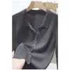 Cardigan de botões elegante de manga comprida outono 2026 novo modelo seda de amoreira e lã de ovelha alta qualidade solto feminino