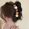 Pinza para el pelo grande de lunares estilo coreano para cabello grueso, pinza de tiburón dulce y elegante para la parte trasera de la cabeza, accesorio para el cabello de alta gama y exquisito