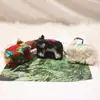 Colgante de Muñeco de Yak Lindo 3D de Fieltro de Lana Estilo Ins Regalo Adorno Pequeño Colgante Decoración de Escritorio