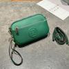 Bolsa Feminina 2024 Nova Bolsa Transversal de Couro Genuíno Bolsa de Ombro Feminina Bolsa para Câmera Fotográfica de Couro de Vaca Grande Capacidade Zíper Duplo Bolsa Pequena