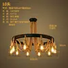 Lámpara de araña vintage estilo campo americano, luz para sala de estar, diseño de cuentas de madera envejecida, luz de vela estilo francés para dormitorio y comedor, iluminación decorativa para casas de huéspedes