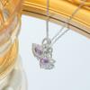 [Acero de Titanio] Cisne Incrustado con Zirconio Galvanizado Oro Real No se Desvanece Collar de Cristal Gradiente Colgante Personalizado Cadena Versátil para Clavícula