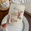 Tecido Doce Colorido Pérola Laço Presilha BB Infantil Elástico de Cabelo Franja de Menina Presilha de Cabelo Elástico Acessórios de Cabelo Estilo Coreano