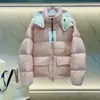 Versión Correcta m Home 23Ss Chaqueta de Plumas Corta de Tela de Nylon Barnizado para Hombres y Mujeres con Capucha Desmontable