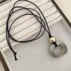Colgante de hueso de camello collar cuadrado geométrico diseño de nicho moda casual cadena larga para suéter cadena para clavícula 2024 nuevo