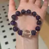[Amatista Natural] Pulsera de Cristal Natural Pulsera de Cuentas Pulsera de Cristal Blanco para Mujer Lujo Ligero y de Gama Alta