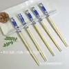 Palitos de Bambu Atacado com Padrão de Flores em Porcelana Azul e Branca, Palitos Descartáveis para Uso Comercial, Embalados Individualmente, Higiênicos e Convenientes, Palitos Domésticos Estampados