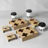 Portavasos para Llevar Base de Pulpa de Papel Desechable Empaque para Café Té con Leche Soporte para Bebidas Individual Doble Cuatro Vasos Set Comercial