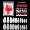 Suprimentos para unhas atacado Estilo japonês Cabeça redonda pontiaguda Peça de unha oval Adesivo completo oval Película plástica 500 peças de unha