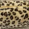 Estuche de Lápices de Cuero Negro Ins Bolsa de Cosméticos para Mujer de Gran Capacidad Portátil Bolsa de Almacenamiento para Viaje Exquisito Bolso de Mano Nicho con Estampado de Leopardo