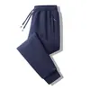 Pantalones gruesos de lana de cordero para hombre, pantalones largos extra gruesos con forro polar de invierno, pantalones de chándal de otoño e invierno, pantalones casuales con forro polar transfronterizos