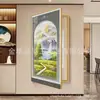 Pintura Decorativa Grande da Bacia do Tesouro Dourado para Caixa de Medidor Elétrico, Mural Moderno de Entrada, Pintura de Paisagem para Hall de Restaurante