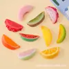 Modelos de frutas realistas transfronterizos: sandía, naranja, guayaba, resina DIY accesorios en miniatura, imanes para refrigerador y juguetes antiestrés