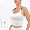 Sujetador Deportivo de Verano con Soportes Fijos de Alta Elasticidad a Prueba de Golpes con Sensación de Segunda Piel para Mujer, Camiseta sin Mangas con Almohadillas, Sujetador Camisola para Yoga Fitness