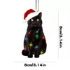 Pingente de Árvore de Natal 2023 Gatinho Fofo Cachorro Gato Animal Pingentes de Gota Ano Novo Suprimentos para Festa Festiva Decoração de Quarto