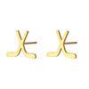 Pendientes de Hockey de Acero de Titanio Cortado Esmaltado de Venta Caliente Europeos y Americanos para Mujer, Mini Pequeños de Acero Inoxidable 304