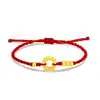 Pulsera Antigua Francesa con Hebilla Dorada para Pareja, de Por Vida, 1314, Cuerda Roja Tejida, Cuerda de Mano, Joyería de Regalo para Novia