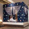 2025 Novo Cortina Blackout de Privacidade Três Portas em Forma de U Cama Mosquiteiro Casa Quarto Cama de Casal 1,5m /1,8M