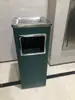 Cubo de basura de acero inoxidable para baño con apertura directa sin tapa, tapa abatible lateral, cubo de basura cuadrado comercial para entrada de ascensor