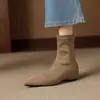 Botines de Moda Retro con Cremallera Trasera, Versión de Piel Suave, Versátiles, para Piernas Menudas y Delgadas, Puntera Puntiaguda, Tacón Oculto, Elegantes Botines
