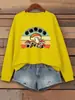 Sudadera con Estampado de Hada de Champiñones para Mujer, Sudadera Básica de Cuello Redondo, Suéter Holgado y Cálido, Ropa Casual de Otoño